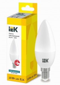 IEK свеча C37 E14 10W(900lm) 4000К 2K 112х37 матов. ALFA LLA-C35-10-230-40-E14