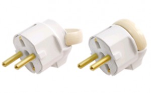 Bylectrica вилка В16-363 16А 250В (AБС-пластик, латунь, земля, с кольцом) Минск