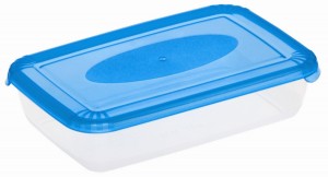 Емкость д/СВЧ и хранения продуктов Polar microwave 0,9л, прямоуг, голубой/прозрач PT9671 Plast team