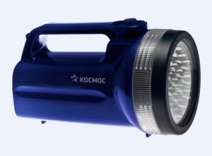 Космос фонарь-прожектор 860LED (4xR20, 4R25) 19св/д (160lm), синий/пластик, влагозащитный