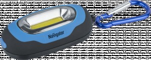 Navigator фонарь-брелок NPT-KC07-B-2CR2032 1COB LED 1W(50lm) 62x35x35 2xCR2032 син пласт 3реж 93659