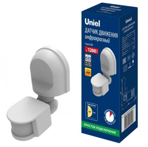 Uniel датчик движ. 1200W 180° белый накл (дальн. 12м) USN-R21 1200W/180R WHITE