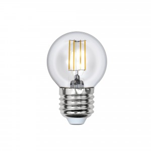 Uniel Air шар G45 диммир. E27 5W(450lm 360°) 3000K 2K филамент прозр 45x78 LED-G45-5W/WW/E27/CL/DIM