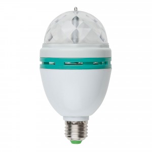Лампа-проектор вращ. E27 3W RGB Volpe Disco ULI-Q301, d=8см, проекц вертик. 220V белый