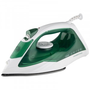 Утюг HomeStar HS-4008, 2кВт, подошва тефлон, пар, антинакипь, вертик.отпаривание,бело-зеленый 105375