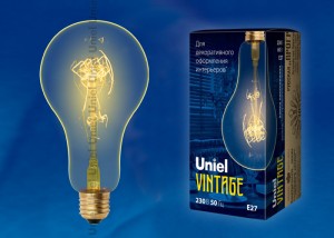Uniel  LOFT A95 E27 60W ЛОН винтажная лампа накаливания IL-V-A95-60/GOLDEN/E27 SW01