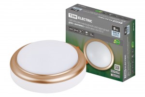 TDM св-к накладной LED ДПО Антарес 8W 4000К 4K круг 140x58 мат.золото IP54   SQ0354-0015