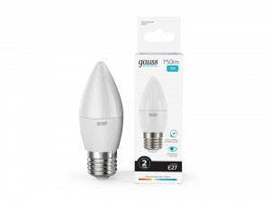 Gauss Elementary Свеча E27 10W(750lm) 4100K 4K 98x37 матов., пластик 30220