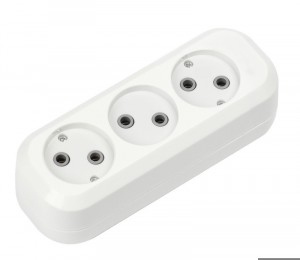 Smartbuy колодка 3 гн. 10А 250В (корпус АБС-пластик, белая) SBE-10-3-00-N