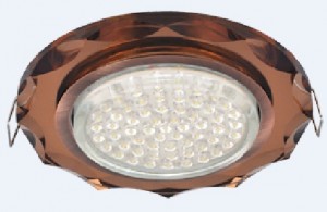 Ecola GX53 H4 5313 св-к Стекло Круг с вогнутыми гранями черная медь-янтарь 38x126 FA53RCECH
