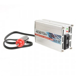 Автомобильный инвертор Robiton CN200 DC/AC 12V-220V, 200W, USBгн. 1A 17503