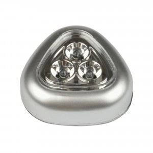 Uniel ночник DTL-358 (3xR03 не в компл.) пластик, пушлайт/серебро, светлячок/Silver/3LED/3АAA