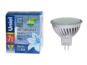 Uniel MR16 GU5.3 220V 5W 4000 матовая  LED-JCDR-5W/NW/GU5.3/FR ALS01SL