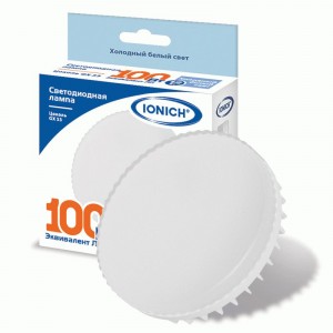 IONICH GX53 св/д 12W(1080lm) 6500K 6K 72x28 матов./пластик ILED-SMD2835 1140