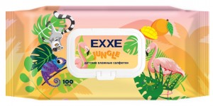 Влажные салфетки для детей 100шт/уп. Джунгли EXXE