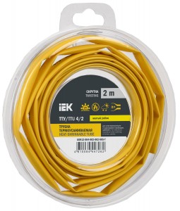 IEK термоусадка трубка ТТУ нг-LS 4/2 желтая (2м/упак, цена за уп) ТУТ UDR12-004-002-002-K05-T