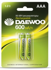 Ак-р Daewoo /R03  600mAh Ni-MH BL2
