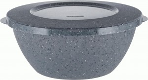 Миска (салатник)с крышкой Stone 3л темный камень PT107511026 Plast Team