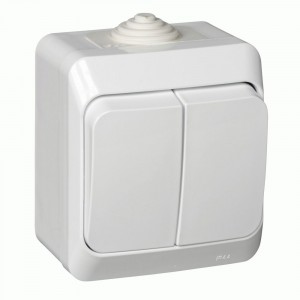 Schneider Этюд выкл. ОУ 2 кл. бел. (пласт. осн., IP44) BA10-042b