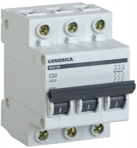 IEK GENERICA автоматический выкл. ВА47-29 3P 50А 4,5кА х-ка С MVA25-3-050-C