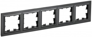 IEK BRITE Рамка 5 мест. РУ-5-БрЧ пластик черный BR-M52-K02