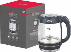 Чайник электр. Ditter DT-1004 (диск, 1,8л) 2,2кВт, стекло/пластик, с подсветкой