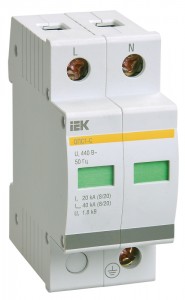 IEK ограничитель импульс. перенапр. ОПС1-D 2P In=5kA  Un=230B Im=10kA