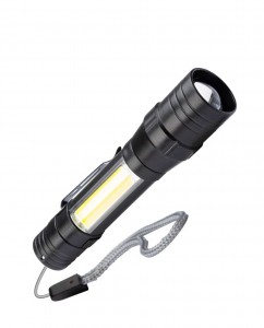 Космос фонарь ручной KOS113Lit (лит.акк.3,7V1Ah)св/д1W+5W,90/140lm,линза,zoom,115м,чёрн.з/у USB,IP53