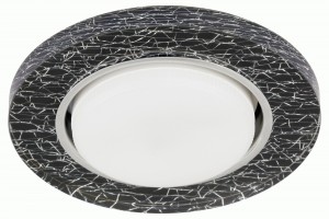 ЭРА DK LD51 WH/BK св-к встр. декор cо св/д подсветкой GX53, (90-110)120x22, белый черный 57464