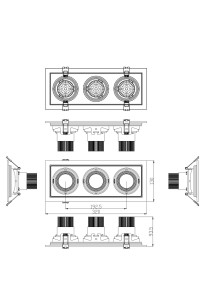 ЭРА св-к встр. св/д карданный 3х9W (2430Lm) 4K 4000K  320х130х100 белый SKD-13-36-40K-W09 0920