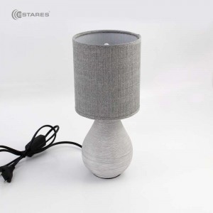 Estares св-к настольный BETA 25W E14 серый 100x120x275 металл/керамика провод 1м с выкл. 220V