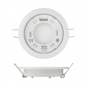 Uniel GX53/H2 св-к встр. 20x100 белый (кратно 10!) GX53/H2 WHITE 10 PROM