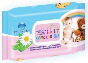 Влажные салфетки с клапаном 120шт/уп, детские Baby 439023 РУСАЛОЧКА