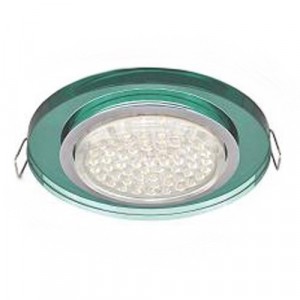 Ecola GX53 H4 5310 св-к Стекло Круг хром-изумруд 38x126 FC53RNECH