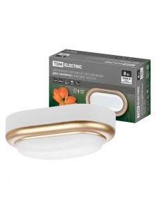 TDM св-к накладной LED ДПО "Антарес" 8Вт 6500К овал 168*100*58мм мат.золото IP54 SQ0354-0024