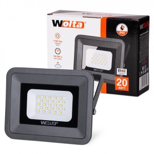 Wolta св/д прожектор 20W(1700Lm) SMD 5500K 6K IP65 150x27x145мм метал/пласт черный WFL-20W/06