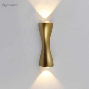 Estares бра уличн.архит.интериерн. св/д SAVIO 6W 2L-WW 3000K-160x60x50 GOLD-220-IP54
