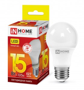 ASD/inHome VC ЛОН A60 E27 15W(1350lm) 3000К 3K 110x60 (без пульсации) 0266