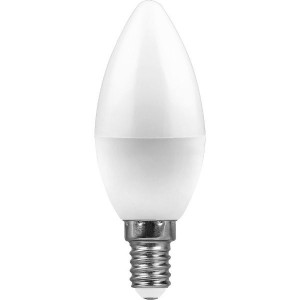 Feron свеча C37 E14 9W(820lm) 6400K 6K матовая 100x37, LB-570 25800