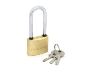 PALLADIUM 301B-40L Замок навесной, Корпус Ш40*В33мм, Дужка d=6мм, В51мм, 3 англ.ключа, латунь (BL)