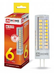 ASD/inHome VC JCD G4 220V 6W(540lm) 3000К 2K 62x16 (без пульсации) 8590