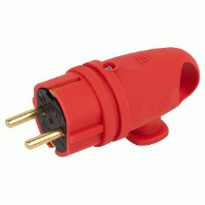ЭРА вилка угловая с кольцом каучук 16А, земля IP44 красная VX11-R-IP44 (РБ) 5916