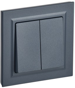 IEK BRITE выкл. СУ 2 кл. 10А, 230В, маренго ВСР10-2-0-БрМ BR-V20-0-10-K35-F