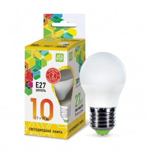 ASD standard Шар P45 E27 10W 3000К 2K 78x45 пластик/алюм  5477