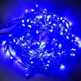Ecola Гирлянда-бахрома ул. 150LED синий 3*0,5м (блок питания в/к) соед. до10шт. 8реж.прозр.N5YB03ELC