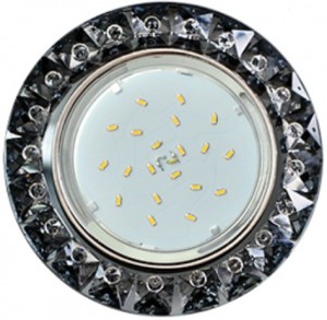 Ecola GX53 H4 5361 св-к Стекло Круг с крупными стразами Конус, Черный/Хром 52x120 FQ53RGECB