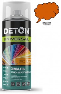 Эмаль аэрозоль 520мл алкид атмосферост. RAL2009 ОРАНЖЕВАЯ арт.DTN-A46795 Deton Universal