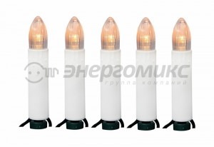 Гирлянда-нить "Свечи" 60LED теплый белый, 6м, длина свечи 7см, IP20, 303-084 Neon Night