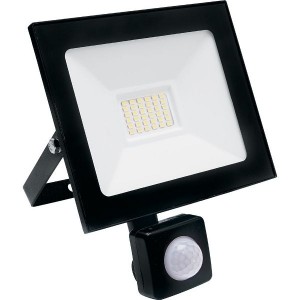 Saffit прожектор св/д с датчиком 30W(2700lm) 2835SMD 6400K 6K черный SFL80-30 IP65 29523