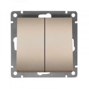 UNIVersal Афина мех. выкл. СУ 2 кл., 10А, шампань (корп. ABS, пласт. осн.) A0023-Br